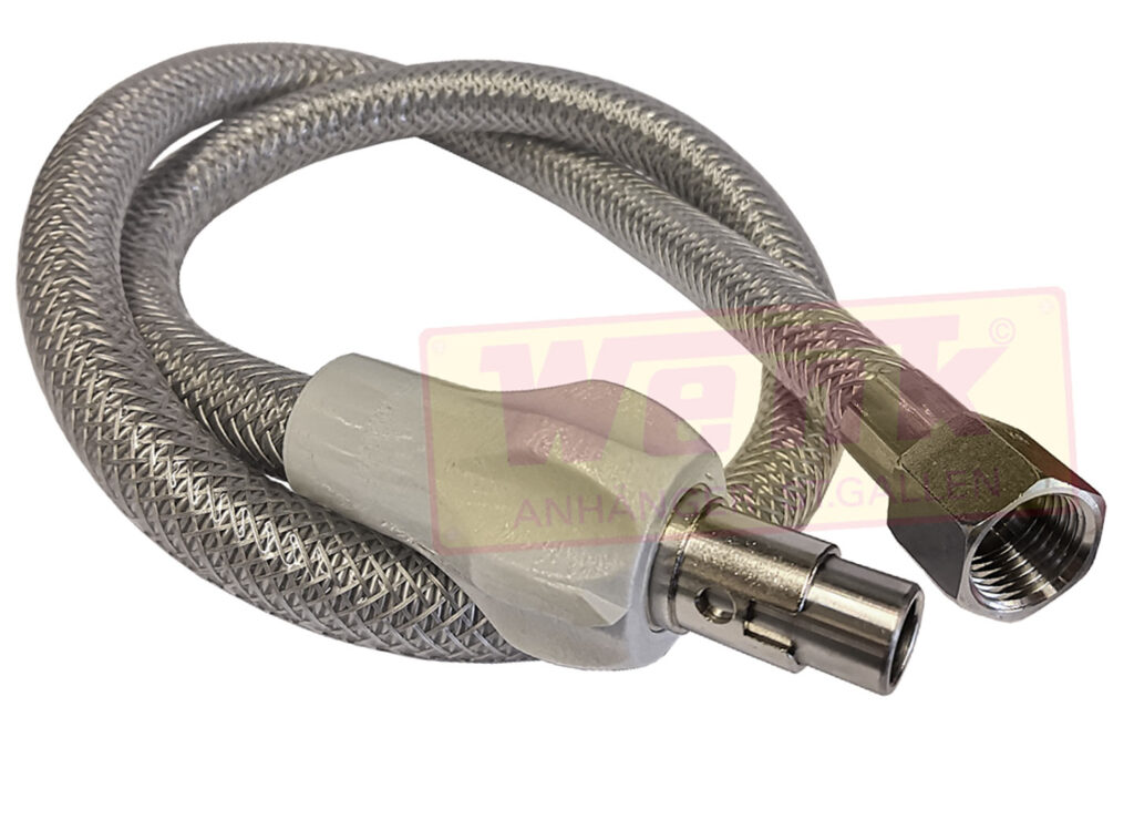 Gassteckschlauch 1250mm Edelstahl Nenndruck:0.5 bar