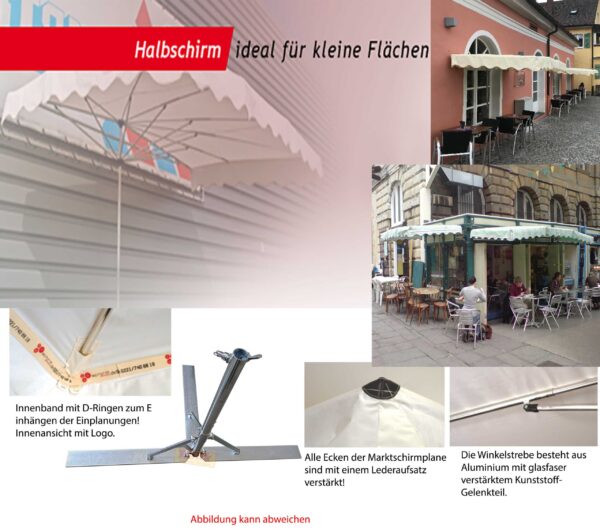 Lambert-Halbschirm 1000x2500mm Synthetik beige